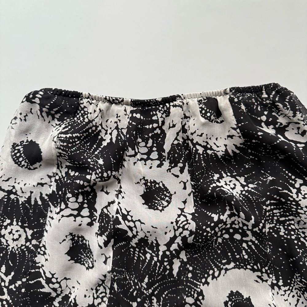 Bergamo Studio Silk Handkerchief Hem Ruffle Midi Skirt Abstract Whimsigoth 4 - Picture 6 of 7